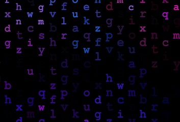 Dark blue, red vector template with isolated letters.