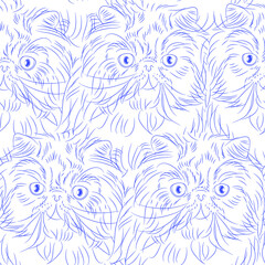 Naklejka premium Cats seamless pattern. Cute pets vector background