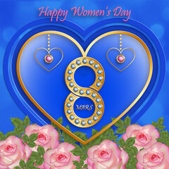 8 March Happy International Women Day illustration