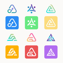 Set of icon letter A logo design vector 