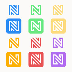 Letter N logo set collection