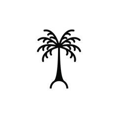 Palm, Coconut, Tree, Island, Beach Solid Icon Vector Illustration Logo Template. Suitable For Many Purposes.
