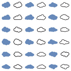 Obraz premium Clouds Icons. Two Tone Flat Design. Vector Illustration.