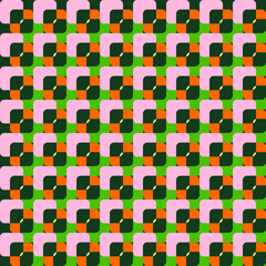 Retro Tiny Squares Geometric Seamless Pattern Trendy Fashion Color Elegant Stylish Look Minimalist Concept Background