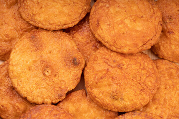 Japanese rice crackers or Senbei, Japan traditional snack, Senbei are often eaten with green tea as a casual snack.