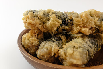 seaweed rolls on a white background