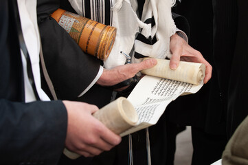 Parchment scroll of the Book of Esther read by Jews during the observance of the Jewish holiday of Purim. 