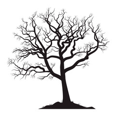 Scary dead tree silhouette image