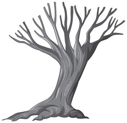 Dead tree isolated on white background