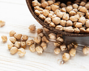 Uncooked dried chickpeas