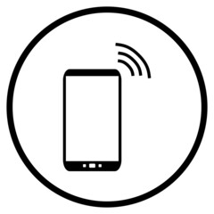 Smartphone Icon im Kreis - Telefon sendet