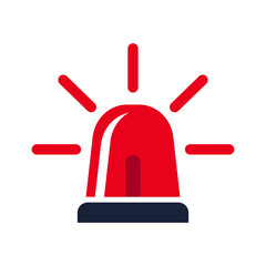 Emergency siren icon in flat style. Business concept for web, marketing, banner, mobile app and graphic design elements. Police alarm vector illustration on white isolated background. Medical alert.