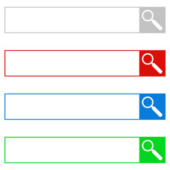 Obraz premium Suchleiste für Website in grau, rot, blau und grün