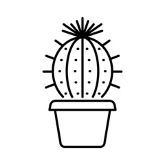 Cactus, succulent plant icon editable stroke