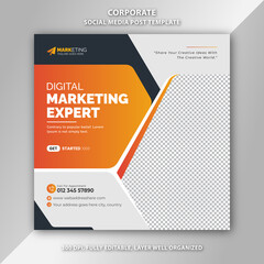 Creative Unique Corporate Business Digital Marketing Social Media Banner Post Template Clean Design Example Sample