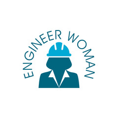 Engineer woman icon in trendy flat style isolated on white background