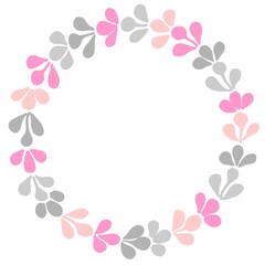 Pastel laurel wreath vector frame isolated on white background for seamless decoration wallpaper