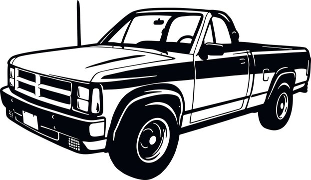 Classic Truck, Muscle car, Classic car, Stencil, Silhouette, Vector Clip Art - Truck 4x4 Off Road - Offroad car for tshirt and emblem