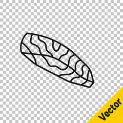 Black line Fish steak icon isolated on transparent background. Vector
