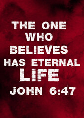 Bibile Verses" The one who Believes has sternal Life John 6:47"