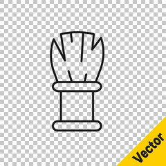 Black line Shaving brush icon isolated on transparent background. Barbershop symbol. Vector
