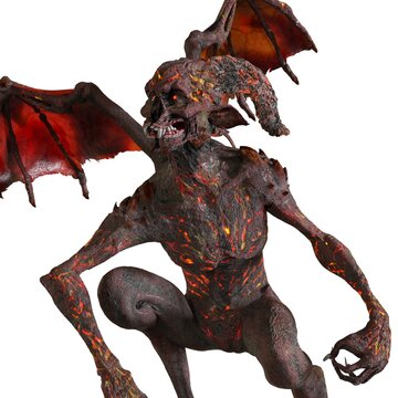 Demon isolated in white background 3d illustration