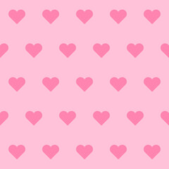 Fototapeta na wymiar Hearts pattern. Happy Valentine day background. Pink hearts on pink background. Seamless texture. Vector illustration
