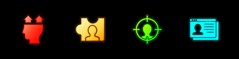 Set User of man, Head hunting, and Resume icon. Vector