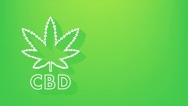 Creative cannabis leaf Shadow icon. Template for CBD Cannabidiol. Motion Graphic