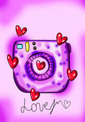 A camera with hearts. This camera can only take pictures of love, tenderness, joy, happiness