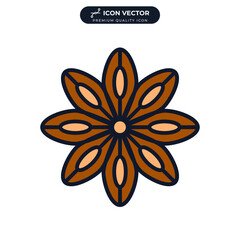 Star anise icon symbol template for graphic and web design collection logo vector illustration