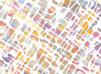 Abstract background in the form of a labyrinth or worm passages from multicolored slices of oil paint texture. High detail.