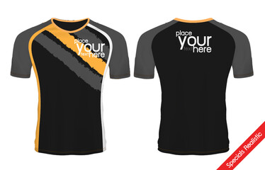 Naklejka premium sport shirt template set ,T-shirt sport design ,Vector Soccer jersey mock up, football uniform sport shirt front and back model.