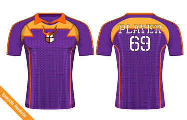 sport shirt template set ,T-shirt sport design ,Vector Soccer jersey mock up, football uniform sport shirt front and back model.