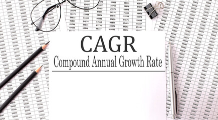 Paper with Compound Annual Growth Rate CAGR on the chart, business