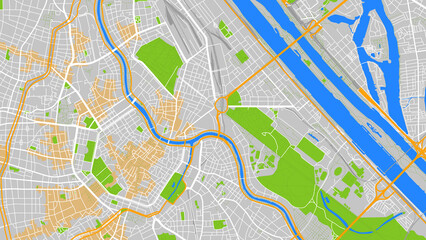 Naklejka premium It is an original map of Vienna city. Modern city this a capital Austria.