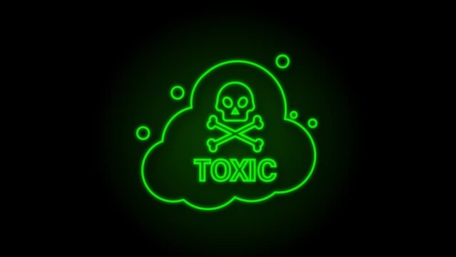 Neon freen. Logo, label. Motion Graphic. Exclamation mark.