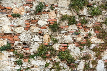 cracked concrete vintage brick wall background