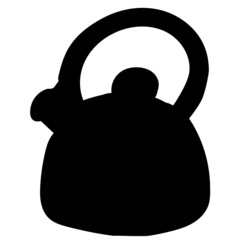 teapot silhouette, on white background, vector, isolated