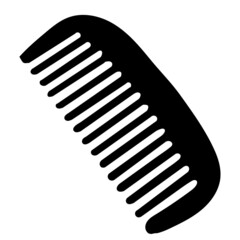 hairbrush silhouette, on white background, vector, isolated
