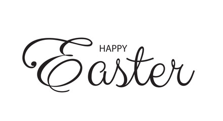 Hand drawn elegant modern brush lettering Happy Easter isolated on white background.Vector illustration for design on poster,banner,greeting card,web