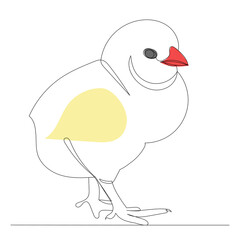 chicken one line drawing ,vector, isolated