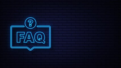 Frequently asked questions FAQ banner. Speech bubble with text FAQ. Motion Graphic