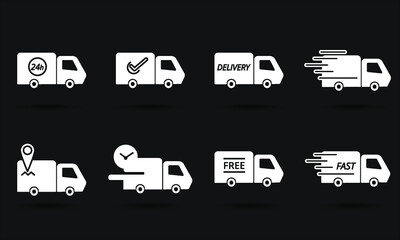 Fototapeta na wymiar Delivery online business shipping truck icon. Vector illustrator.