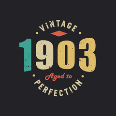 Vintage 1903 Aged to Perfection. 1903 Vintage Retro Birthday