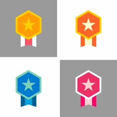"Medals with ribbons" color icons