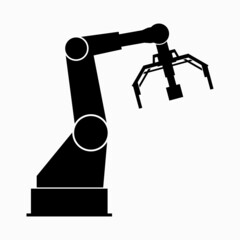Industrial mechanical robot arm symbol