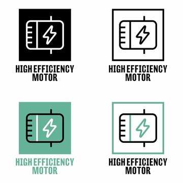 "Hign efficiency motor" vector information sign