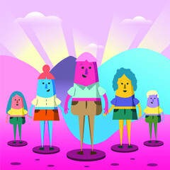 Startup Innovative Business Team Concept Vibrant Color Flat Isometric Illustration Developing Creativity and Idea Teamwork Set Crowd