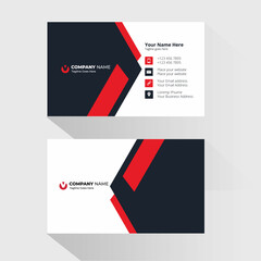 red color business card template vector format